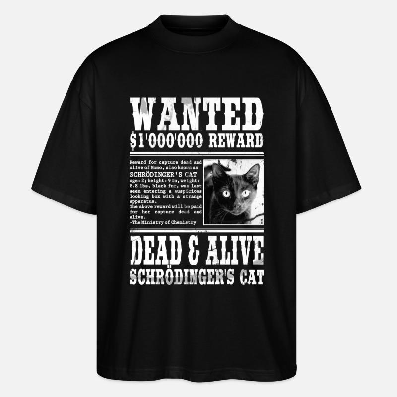 le chat de schrödinger blanc - T-shirt bio Blaster 2.0 coupe oversize Stanley/Stella Unisexe - noir