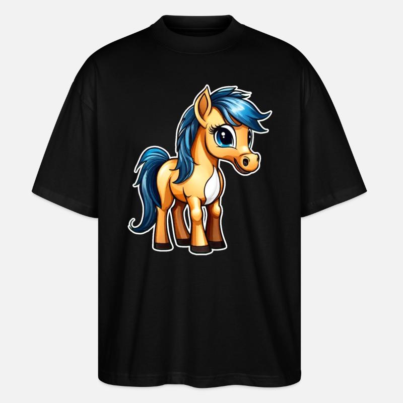 Mignon petit cheval - T-shirt bio Blaster 2.0 coupe oversize Stanley/Stella Unisexe - noir