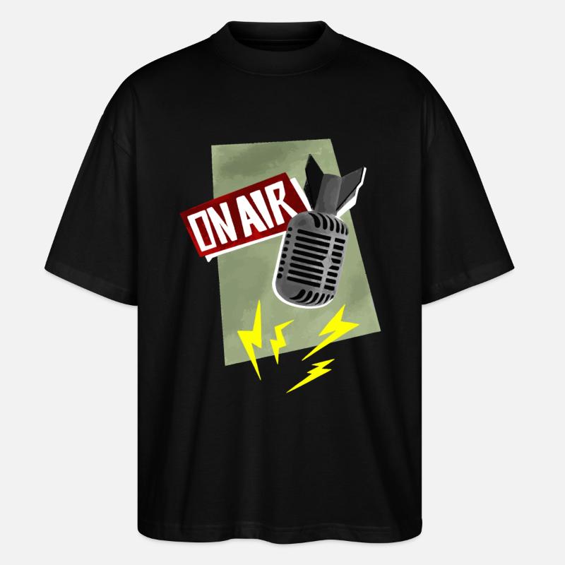 Microphone - diffusion en direct - T-shirt bio Blaster 2.0 coupe oversize Stanley/Stella Unisexe - noir
