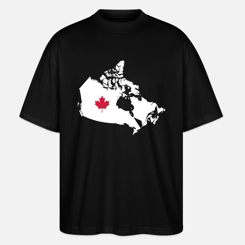 Kanada, Canada Map - Stanley/Stella Oversized Unisex Bio T-Shirt Blaster 2.0 - Schwarz