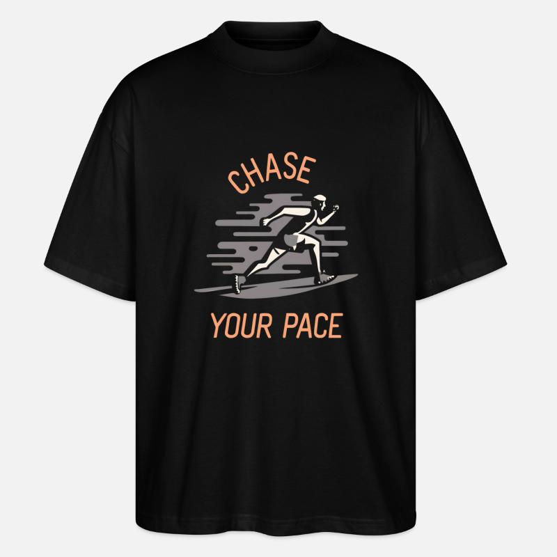 Chase Your Pace Running Design - Stanley/Stella Oversized Unisex Bio T-Shirt Blaster 2.0 - Schwarz