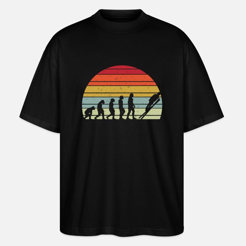 Skispringen Evolution - Stanley/Stella Oversized Unisex Bio T-Shirt Blaster 2.0 - Schwarz