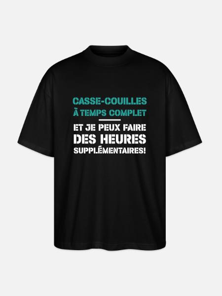Casse-couilles À Temps Complet - T-shirt bio Blaster 2.0 coupe oversize Stanley/Stella Unisexe - noir