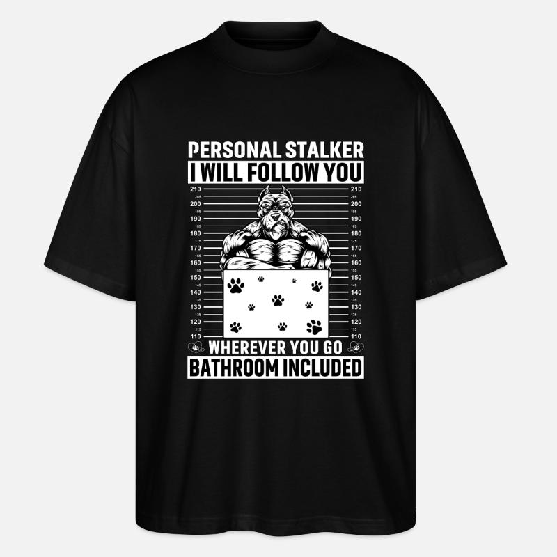 Pitbull Personal Stalker - Stanley/Stella Oversized Unisex Bio T-Shirt Blaster 2.0 - Schwarz