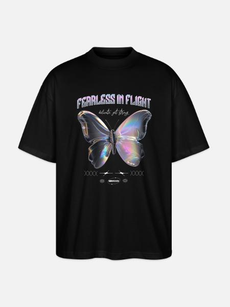 Fearless in Flight Butterfly - Stanley/Stella Oversized Unisex Organic T-shirt Blaster 2.0 - black