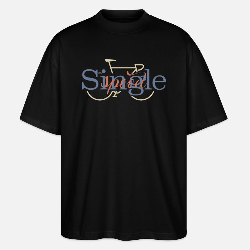 Singlespeed-Design, Fahrradfans - Stanley/Stella Oversized Unisex Bio T-Shirt Blaster 2.0 - Schwarz