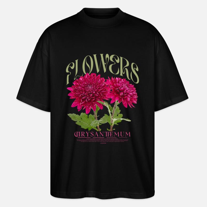 Chrysanthèmes, Chrysanthème, Fleur, Fleurs - T-shirt bio Blaster 2.0 coupe oversize Stanley/Stella Unisexe - noir