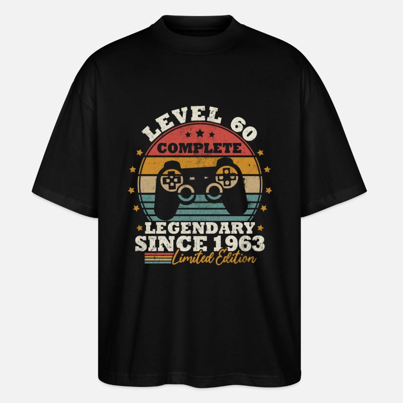 Niveau 60 débloqué - T-shirt bio Blaster 2.0 coupe oversize Stanley/Stella Unisexe - noir