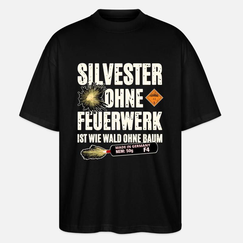 Pyro ohne Feuerwerk - Stanley/Stella Oversized Unisex Bio T-Shirt Blaster 2.0 - Schwarz