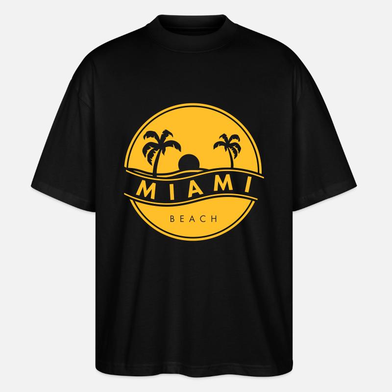 Miami Beach - Stanley/Stella Oversized Unisex Bio T-Shirt Blaster 2.0 - Schwarz