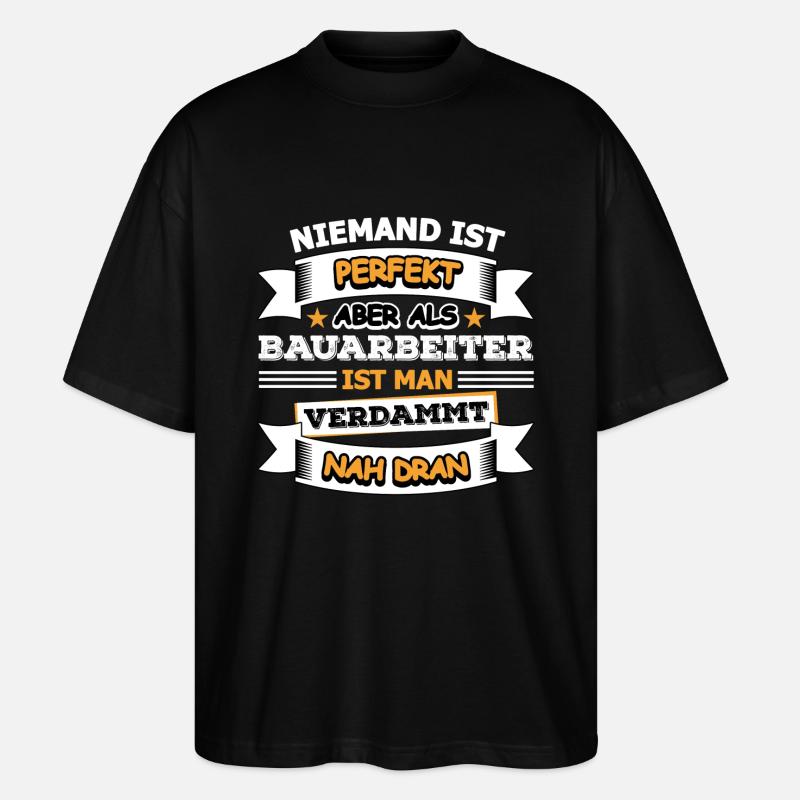Bauarbeiter - Stanley/Stella Oversized Unisex Bio T-Shirt Blaster 2.0 - Schwarz