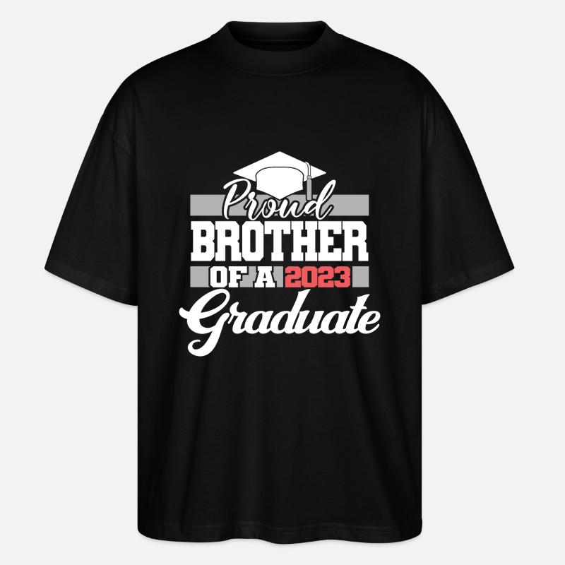 Stolzer Bruder eines Abschlussgeschenks 2023 - Stanley/Stella Oversized Unisex Bio T-Shirt Blaster 2.0 - Schwarz