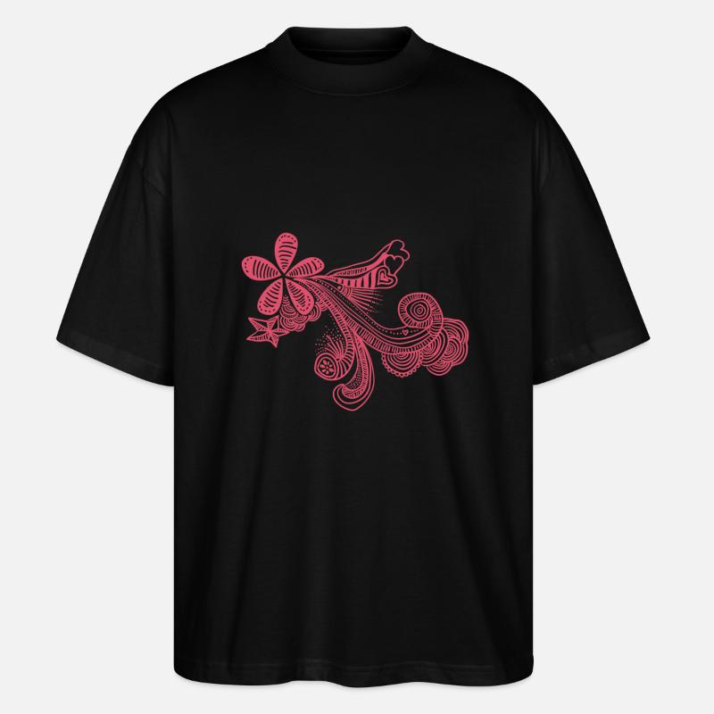dessin-fleur - T-shirt bio Blaster 2.0 coupe oversize Stanley/Stella Unisexe - noir