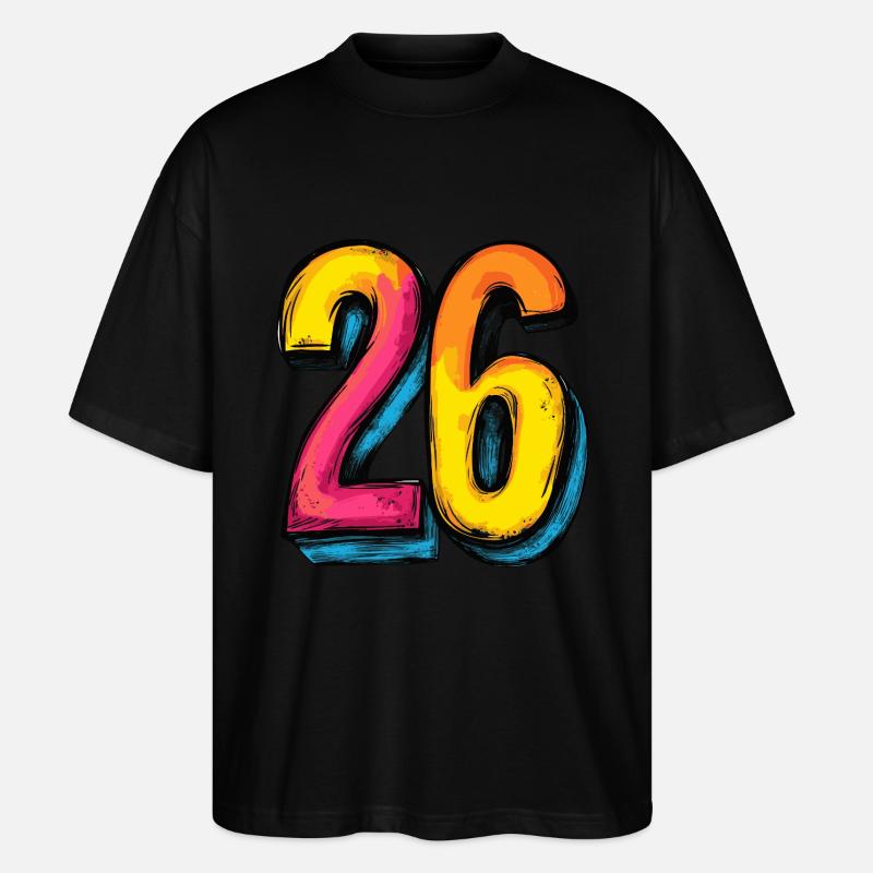 26 Zahl Comic - Stanley/Stella Oversized Unisex Bio T-Shirt Blaster 2.0 - Schwarz