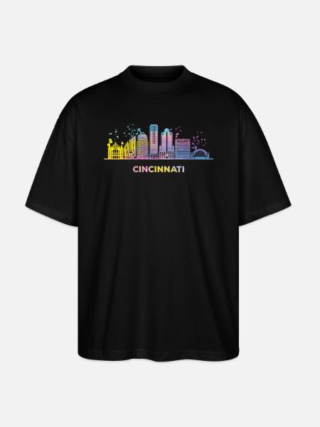 Cincinnatian Skyline Cincinnati - Stanley/Stella Oversized Unisex Organic T-shirt Blaster 2.0 - black