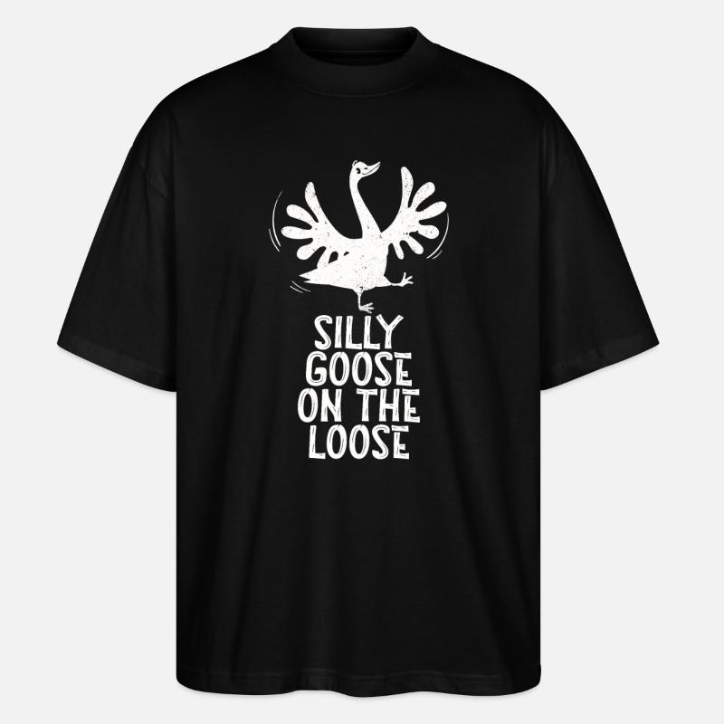 L’oie stupide en liberté - T-shirt bio Blaster 2.0 coupe oversize Stanley/Stella Unisexe - noir