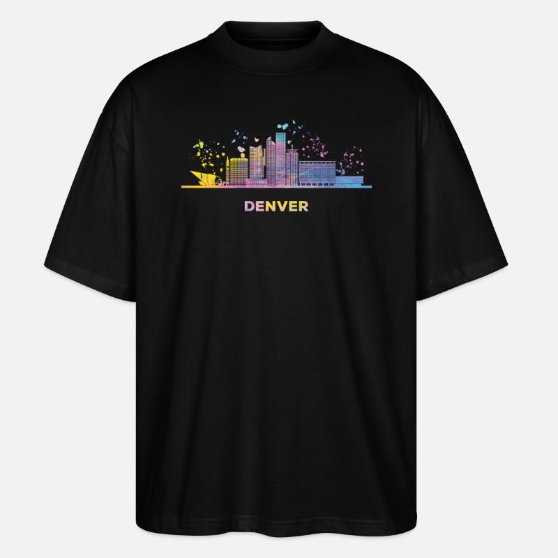 Denverites Skyline Denver - T-shirt bio Blaster 2.0 coupe oversize Stanley/Stella Unisexe - noir