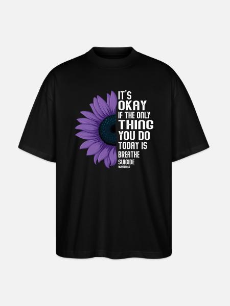 Suicide Prevention Awareness - Stanley/Stella Oversized Unisex Organic T-shirt Blaster 2.0 - black