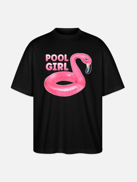 Piscine Fille Flamingo Floatie Piscine - T-shirt bio Blaster 2.0 coupe oversize Stanley/Stella Unisexe - noir