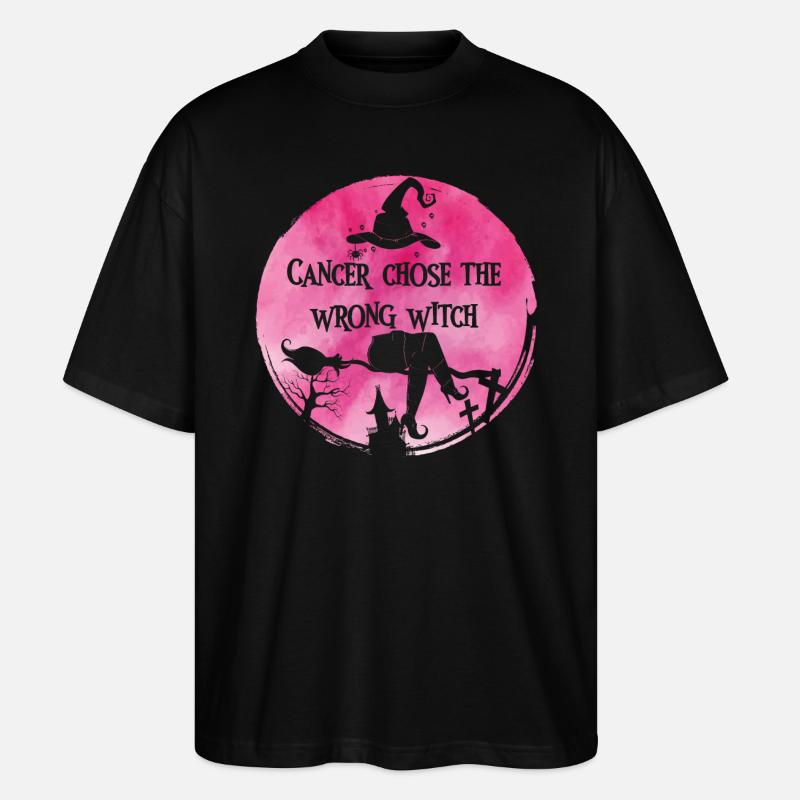 Krebshexe Rosa Brustkrebs - Stanley/Stella Oversized Unisex Bio T-Shirt Blaster 2.0 - Schwarz