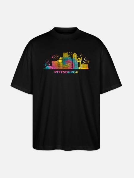 Pittsburgher Skyline Pittsburgh - Stanley/Stella Oversized Unisex Organic T-shirt Blaster 2.0 - black