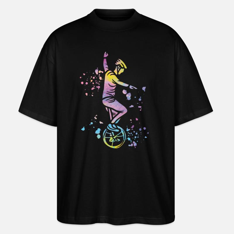Einradfahrer Einradfahren Einrad - Stanley/Stella Oversized Unisex Bio T-Shirt Blaster 2.0 - Schwarz