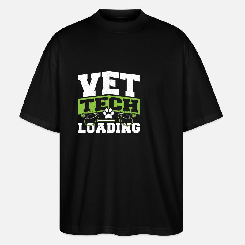 Tierarzt Veterinärtechniker Vet Tech Loading - Stanley/Stella Oversized Unisex Bio T-Shirt Blaster 2.0 - Schwarz