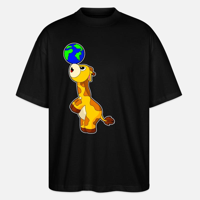 Giraffe Erde - Stanley/Stella Oversized Unisex Bio T-Shirt Blaster 2.0 - Schwarz