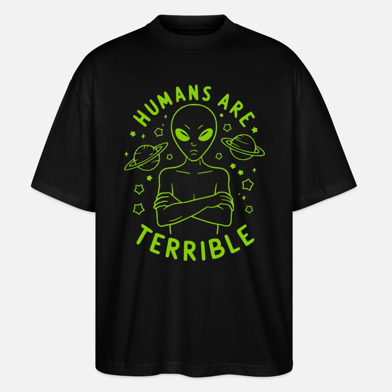 Humans are terrible - Stanley/Stella Oversized Unisex Bio T-Shirt Blaster 2.0 - Schwarz