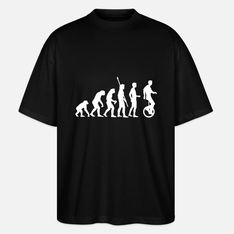 evolution_einradfahrer_1c - T-shirt bio Blaster 2.0 coupe oversize Stanley/Stella Unisexe - noir