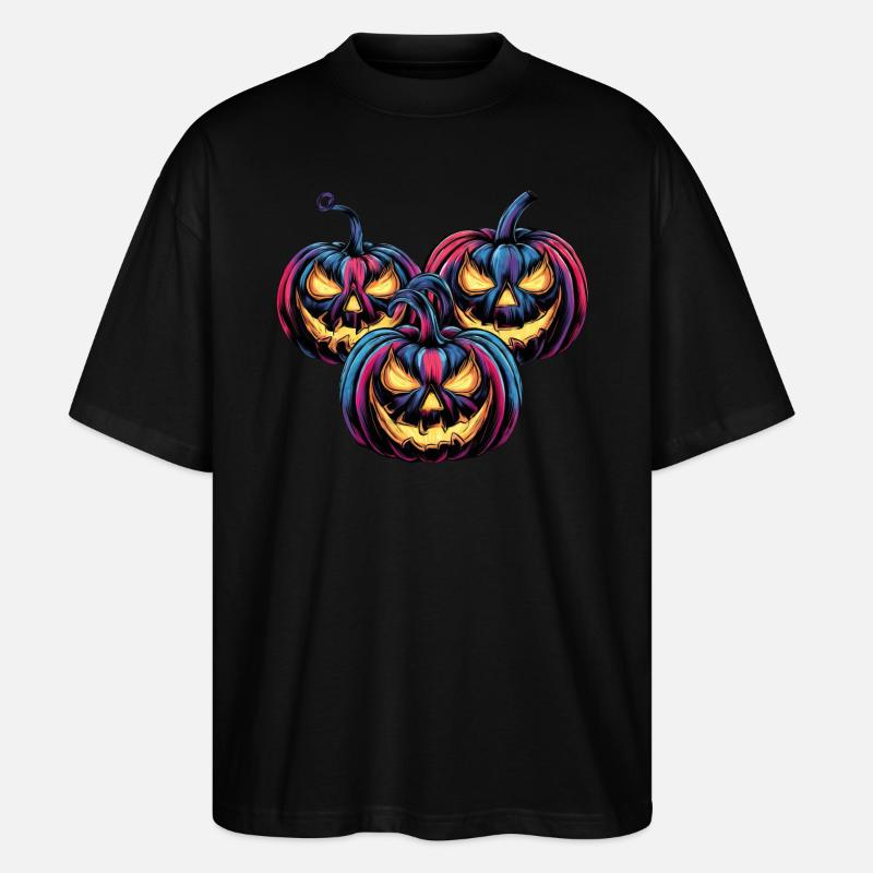 Citrouille - Halloween Design - T-shirt bio Blaster 2.0 coupe oversize Stanley/Stella Unisexe - noir
