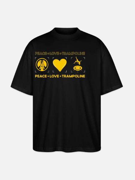 Peace Love Trampolin - Stanley/Stella Oversized Unisex Bio T-Shirt Blaster 2.0 - Schwarz