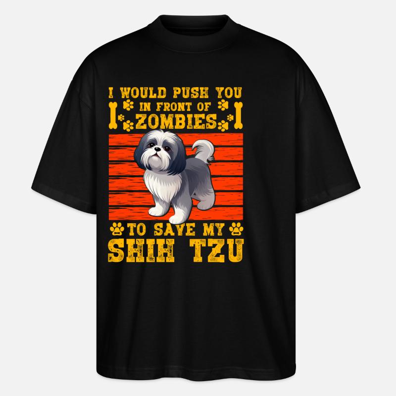 Shih Tzu - Stanley/Stella Oversized Unisex Bio T-Shirt Blaster 2.0 - Schwarz