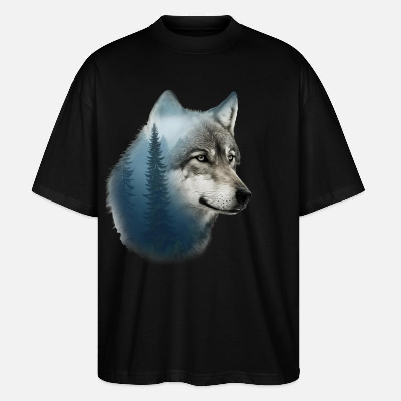 Wolf - Stanley/Stella Oversized Unisex Bio T-Shirt Blaster 2.0 - Schwarz
