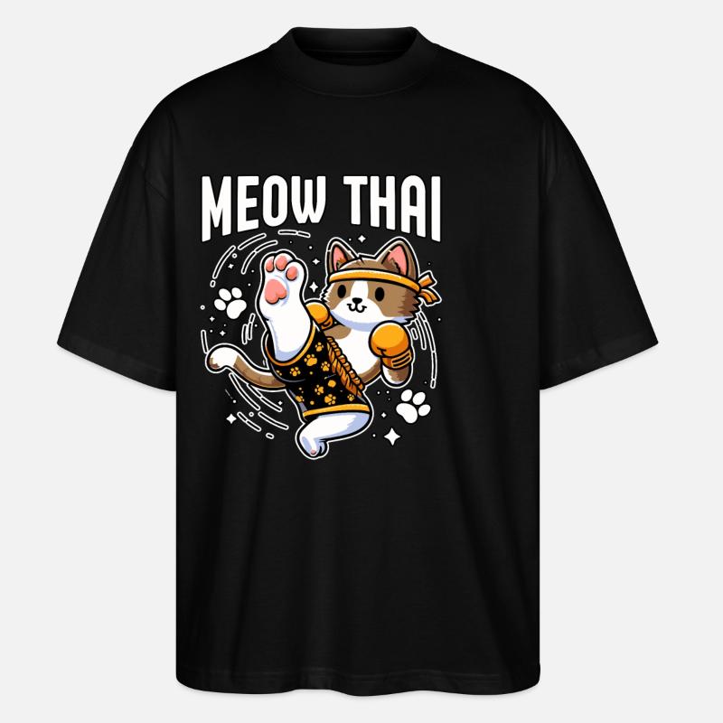 Miau Thai Katze - Stanley/Stella Oversized Unisex Bio T-Shirt Blaster 2.0 - Schwarz