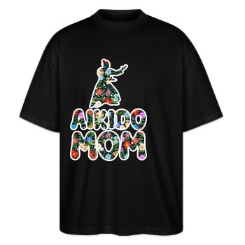 Aikido Mor - Stanley/Stella Oversize Unisex Øko T-shirt Blaster 2.0 - sort - Foran - Alina (178cm) & Michal (187cm)