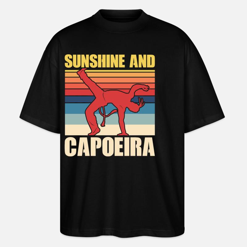 Sonne und Capoeira - Stanley/Stella Oversized Unisex Bio T-Shirt Blaster 2.0 - Schwarz