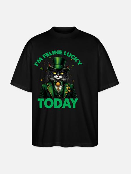 I'm feeline Lucky Today - Stanley/Stella Oversized Unisex Organic T-shirt Blaster 2.0 - black