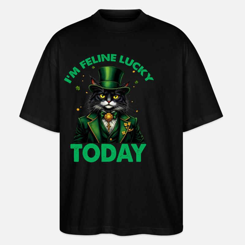 Ich bin feeline Lucky Today - Stanley/Stella Oversized Unisex Bio T-Shirt Blaster 2.0 - Schwarz