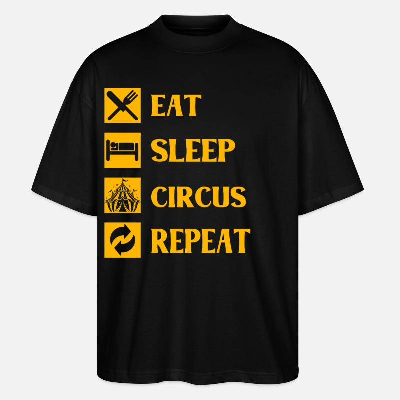 Manger dormir Circus Répéter - T-shirt bio Blaster 2.0 coupe oversize Stanley/Stella Unisexe - noir