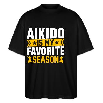 Aikido er min yndlingsårstid - Stanley/Stella Oversize Unisex Øko T-shirt Blaster 2.0 - sort - Foran - Alina (178cm) & Michal (187cm)