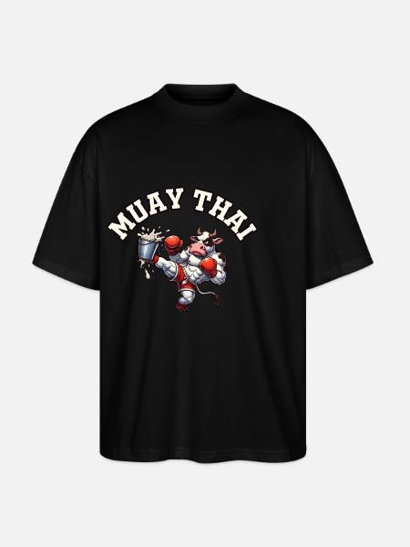 Muay Thai Cow - Stanley/Stella Oversized Unisex Organic T-shirt Blaster 2.0 - black