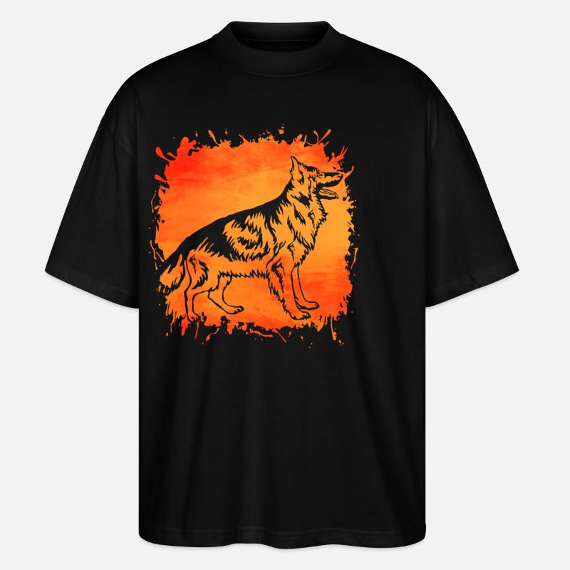 Deutscher Schäferhund - Stanley/Stella Oversized Unisex Bio T-Shirt Blaster 2.0 - Schwarz