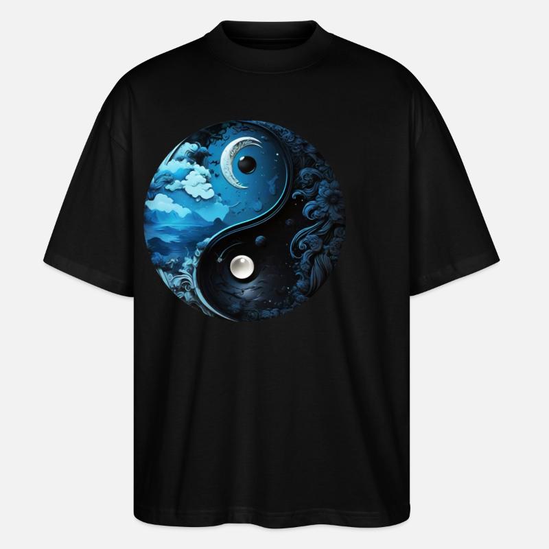 Yin Yang Mond - Stanley/Stella Oversized Unisex Bio T-Shirt Blaster 2.0 - Schwarz