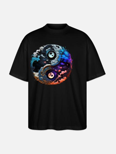 Yin Yang - Stanley/Stella Oversized Unisex Bio T-Shirt Blaster 2.0 - Schwarz