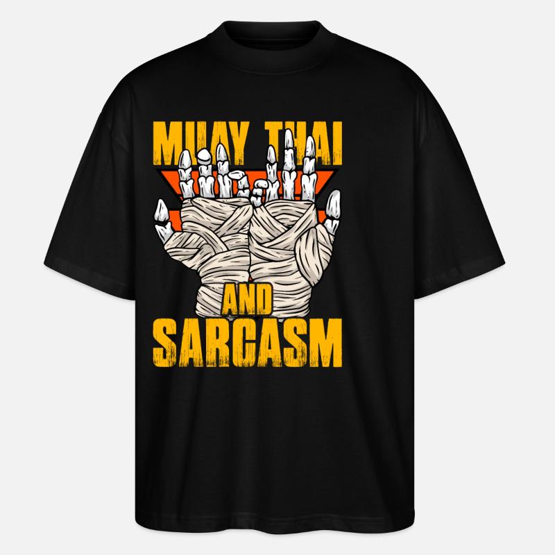 Muay Thai et sarcasme - T-shirt bio Blaster 2.0 coupe oversize Stanley/Stella Unisexe - noir