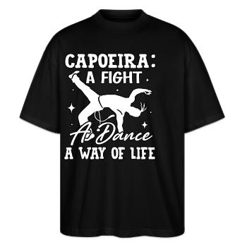 La capoeira, un combat, une danse, un art de vivre - T-shirt bio Blaster 2.0 coupe oversize Stanley/Stella Unisexe - noir - Devant - Alina (178cm) & Michal (187cm)