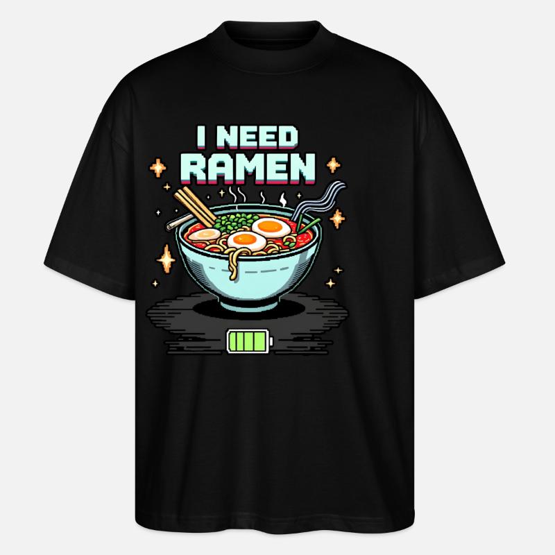 Ich brauche Ramen - Stanley/Stella Oversized Unisex Bio T-Shirt Blaster 2.0 - Schwarz