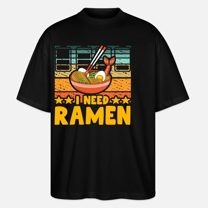 J’ai besoin de Ramen - T-shirt bio Blaster 2.0 coupe oversize Stanley/Stella Unisexe - noir