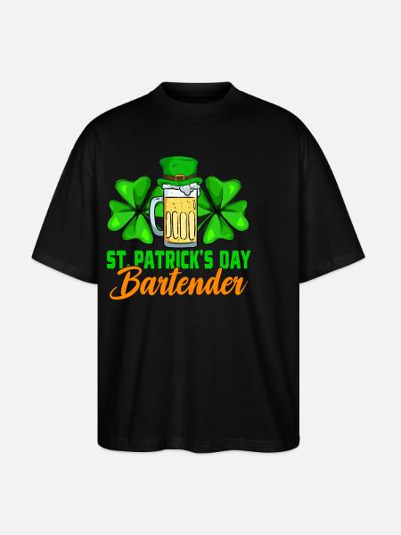 Barman de la Saint-Patrick - T-shirt bio Blaster 2.0 coupe oversize Stanley/Stella Unisexe - noir
